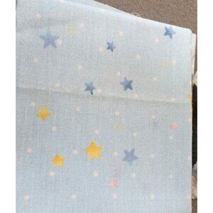 Starry Sky Blue Cotton Fat Quarter 18x22 Quilting Fabric with Pastel Stars Patte